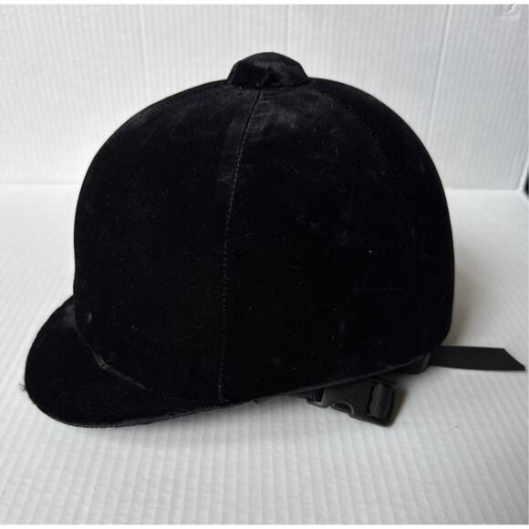 Harry Hall Riding Hat Helmet black velvet size 7 1/8 made in England - Picture 1 of 12